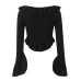 Autumn new European and American style wooden ear slimming short knitted cardigan sweater