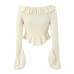 Autumn new European and American style wooden ear slimming short knitted cardigan sweater