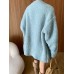 Lazy atmosphere, wool looped yarn, soft and sticky knitted cardigan jacket