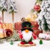 Christmas Decorations Checkered Hat Santa Claus Ornament Antlers Dwarf Rudolf Doll