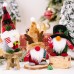 Christmas Decorations Checkered Hat Santa Claus Ornament Antlers Dwarf Rudolf Doll