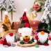 Christmas Decorations Checkered Hat Santa Claus Ornament Antlers Dwarf Rudolf Doll