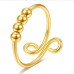Micro motion bead rotatable round bead ring anxiety bead decompression ring stainless steel open ring