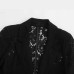 Shoulder pads lace suit jacket midi skirt Shoulder pads lace suit jacket midi skirt