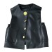 Fashionable design black sleeveless cardigan top for women