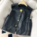 Fashionable design black sleeveless cardigan top for women