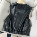 Fashionable design black sleeveless cardigan top for women