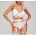 Sexy lingerie with mesh stitching and leg loops