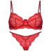 Lace lingerie bra thong sheer seductive French bra set