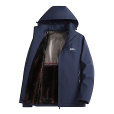 New graphene cotton jacket for men in winter, dad's outfit with plush outdoor jacket, thick cotton jacket