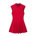 European and American style women's clothing new French niche wave wide swing sleeveless dress