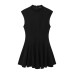 European and American style women's clothing new French niche wave wide swing sleeveless dress