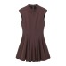 European and American style women's clothing new French niche wave wide swing sleeveless dress
