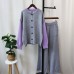 Detachable sleeve knitted cardigan, woolen pants, loose contrasting sweater set for women's fashion Detachable sleeve knitted cardigan, woolen pants, loose contrasting sweater set for women's fashion