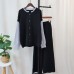Detachable sleeve knitted cardigan, woolen pants, loose contrasting sweater set for women's fashion Detachable sleeve knitted cardigan, woolen pants, loose contrasting sweater set for women's fashion