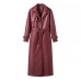 Spring and Autumn new European and American style plus size loose casual fashion long leather coat windbreaker jacket for women