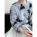 Soft and sticky round neck sweater, women's autumn new style, interior tie dye imitation mink fur knitted sweater