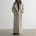 Street temperament, high-end woolen coat, women's winter new style, double breasted waist design, elongated jacket