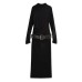 Fashionable and versatile new style with belt and pleated dress