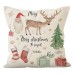 Christmas Socks Printed Pillow Cover Christmas Reindeer Linen Pillowcase Living Room Bedroom Decoration