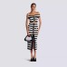 New Black and White Zebra Pattern Bandage Skirt Set European and American Fashion Off Shoulder Short Top Long Skirt Two Piece Set New Black and White Zebra Pattern Bandage Skirt Set European and American Fashion Off Shoulder Short Top Long Skirt Two Piece Set
