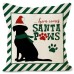 Christmas striped pillow cover linen black cat print pillowcase home holiday decoration cushion cover
