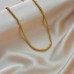 Elegant and niche design, hollowed out cylindrical chain, gold bead tassel pendant, titanium steel jewelry necklace