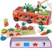 Children's early education puzzle multifunctional four in one knock ball, pull radish, cover column, fire truck, Montessori toy