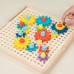 Children's Wooden Early Education Kindergarten Color Recognition Matching Nut Gear Mushroom Nail Assembly Toy