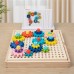 Children's Wooden Early Education Kindergarten Color Recognition Matching Nut Gear Mushroom Nail Assembly Toy