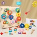 Children's Wooden Early Education Kindergarten Color Recognition Matching Nut Gear Mushroom Nail Assembly Toy