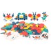 Christmas toy gift: Fun 180 piece tangram puzzle for children's early education and puzzle. Geometric shape matching puzzle wooden toy