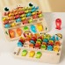 Christmas toys, gifts, magnetic fishing games, children's early education, puzzle, alphanumeric cognitive matching, fun insect catching, wooden toys