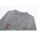 Beaded casual loose knit cardigan Beaded casual loose knit cardigan