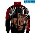 Rap singer 2PAC peripheral 3D color printed casual stand up collar sweatshirt