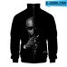 Rap singer 2PAC peripheral 3D color printed casual stand up collar sweatshirt