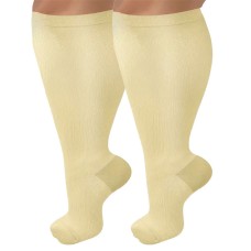 Fat and enlarged black fat compression socks super wide calf and knee length socks men's and women's pressure socks 2XL-7XL