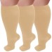 Fat and enlarged black fat compression socks super wide calf and knee length socks men's and women's pressure socks 2XL-7XL