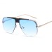 Hot Sale Irregular Mirror Sunglasses Men Half Metal Frame Sun Glasses Women Rimless UV400 Driving Gafas de sol Male