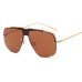 Hot Sale Irregular Mirror Sunglasses Men Half Metal Frame Sun Glasses Women Rimless UV400 Driving Gafas de sol Male