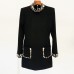 Fashion heavy industry nail bead inlaid diamond colored gemstone long sleeved dress