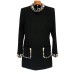 Fashion heavy industry nail bead inlaid diamond colored gemstone long sleeved dress