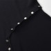 French style slim fit and slimming design button decoration hem slit dress
