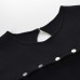 French style slim fit and slimming design button decoration hem slit dress