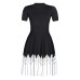 European and American summer new fashionable round neck slim fit A-line dress for women