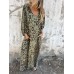 European and American Spring and Summer New V-neck Fashion Holiday Printed Dress