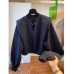 New fashionable and versatile loose and slimming short shoulder padded top for women