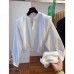 New fashionable and versatile loose and slimming short shoulder padded top for women