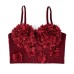 French mesh see through fishbone corset with chest cushion three-dimensional flower shaped outerwear beautiful back
