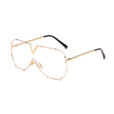 LEIDISEN  One Piece Sunglasses Men Brand Designer High Quality Oversized Sunglasses For Women Sunglass Metal UV400 Mirror